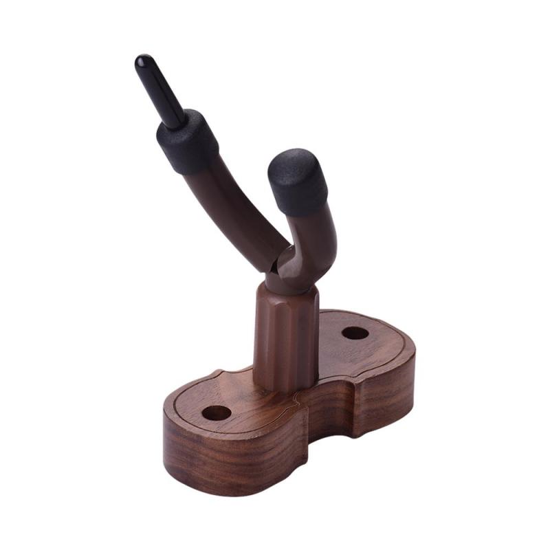 Wall Mount Violin Fiddle Viola Hanger Hook Keeper with Bow Holder Rubber Cushion Wood Base Malaysia