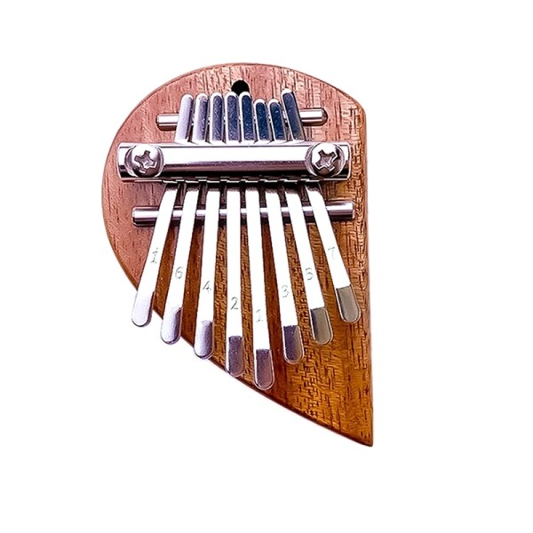 8 Key Mini Kalimba Solid Wood Half Heart Portable Finger Piano Marimba Pendant Gift for Musical Accessory