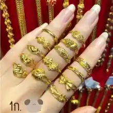 ภาพขนาดย่อของภาพหน้าปกสินค้าแหวนทอง 1 กรัม แหวน 1 กรัม ทองแท้ 96.5% คละลาย/คละไซส์ ขายได้จำนำได้ มีใบรับประกัน แหวนทองแท้ จากร้าน sansuks บน Lazada