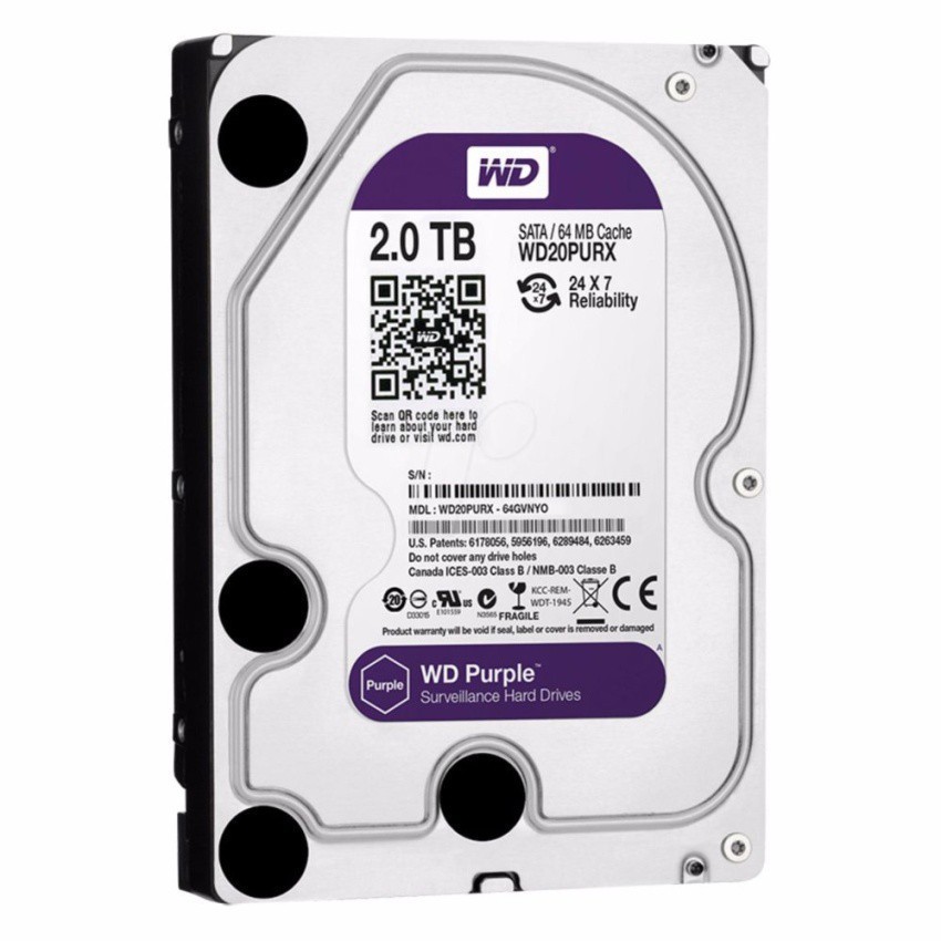 WD HDD Purple 2 TB ฮาร์ดดิส สำหรับกล้องวงจรปิด