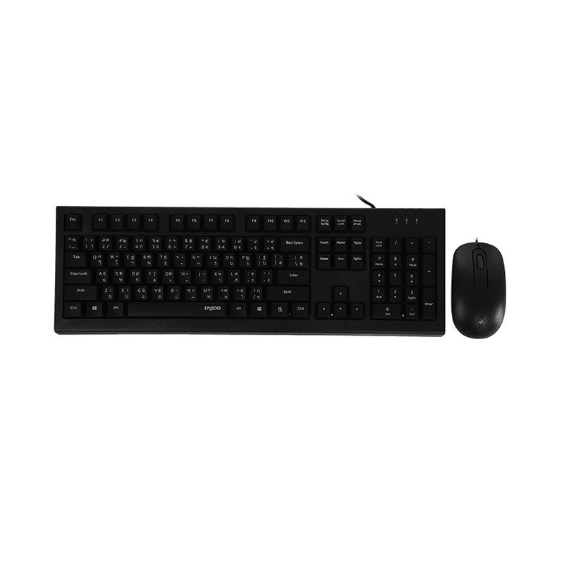 (ของแท้) จำนวน 1 ชิ้น RAPOO Keyboard + Mouse USB (X120Pro) Black