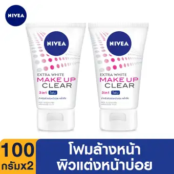 NIVEA Extra White Make Up Clear Foam 100 g. 2 pcs.