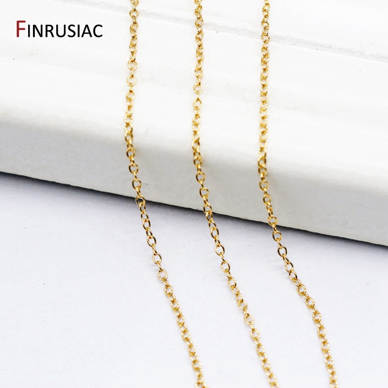 14k Real Gold Plated Chain For Jewelry Making 1.2mm 1.6mm 2.0mm