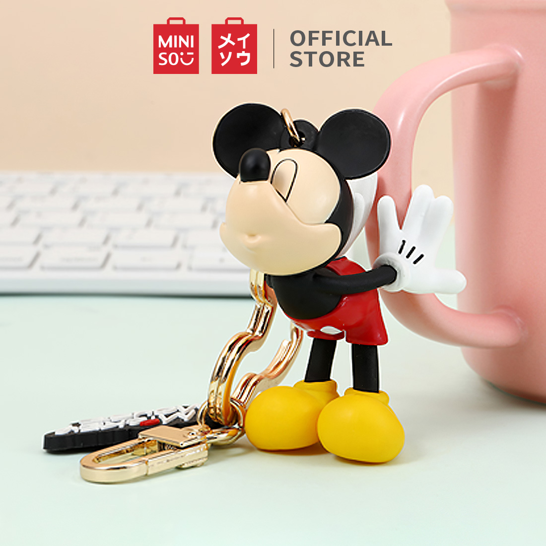MINISO พวงกุญแจ ตุ๊กตาห้อยกระเป๋า คู่รัก ลาย Mickey Mouse Couple