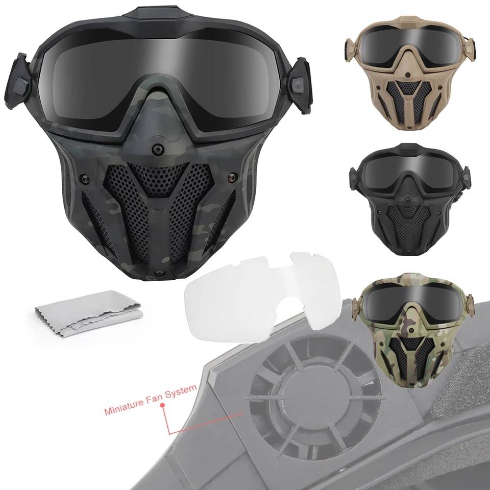 หน้ากากพัดลม Tactical ANTI-FOG Mask 2เลนส์