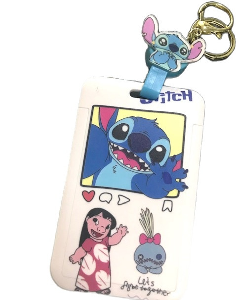 STITCH       ที่ห้อยบัตร  ซองใส่บัตร พร้อมที่ใส่บัตร สายห้อยดึงยืดออกได้กลับเอง โยโย่  มีตุ๊กตา    มีก้ามปูสวยงาม มีห่วง ลาย   STITCH  สติทช์  ขาว  หน้าใส  หลังทึบ       ที่ใส่บัตรขนาด5.5x9cm (body 7x11cm)   น่ารัก น่าใช้งาน  สวยจริง  NOEYNEST