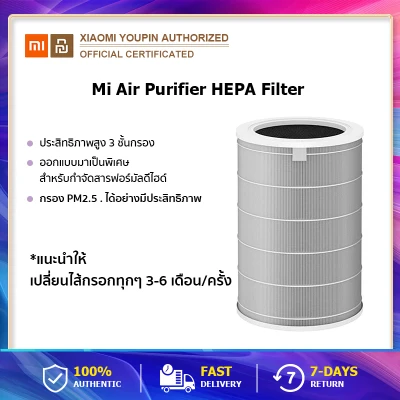 Xiaomi Air Purifier HEPA Filter - ไส้กรองเครื่องฟอกอากาศเสี่ยวหมี่รุ่น HEPA รองรับกับเครื่องฟอกอากาศของ Xiaomi รุ่น2s, 3c, 3H, Pro