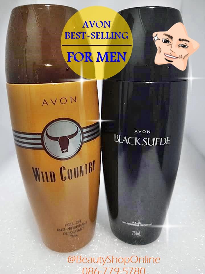 (set2ขวด2กลิ่น) For Men ลูกกลิ้งระงับกลิ่นใต้วงแขน Avon Roll-On Anti-Perspirant Deodorant 75ml กลิ่นยอดนิยม Best - Selling