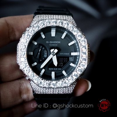 นาฬิกาGA-2100-1A Custom กรอบเพชรฝัง ประกัน1ปี นาฬิกาGA-2100-1A Custom กรอบเพชรฝัง ประกัน1ปี