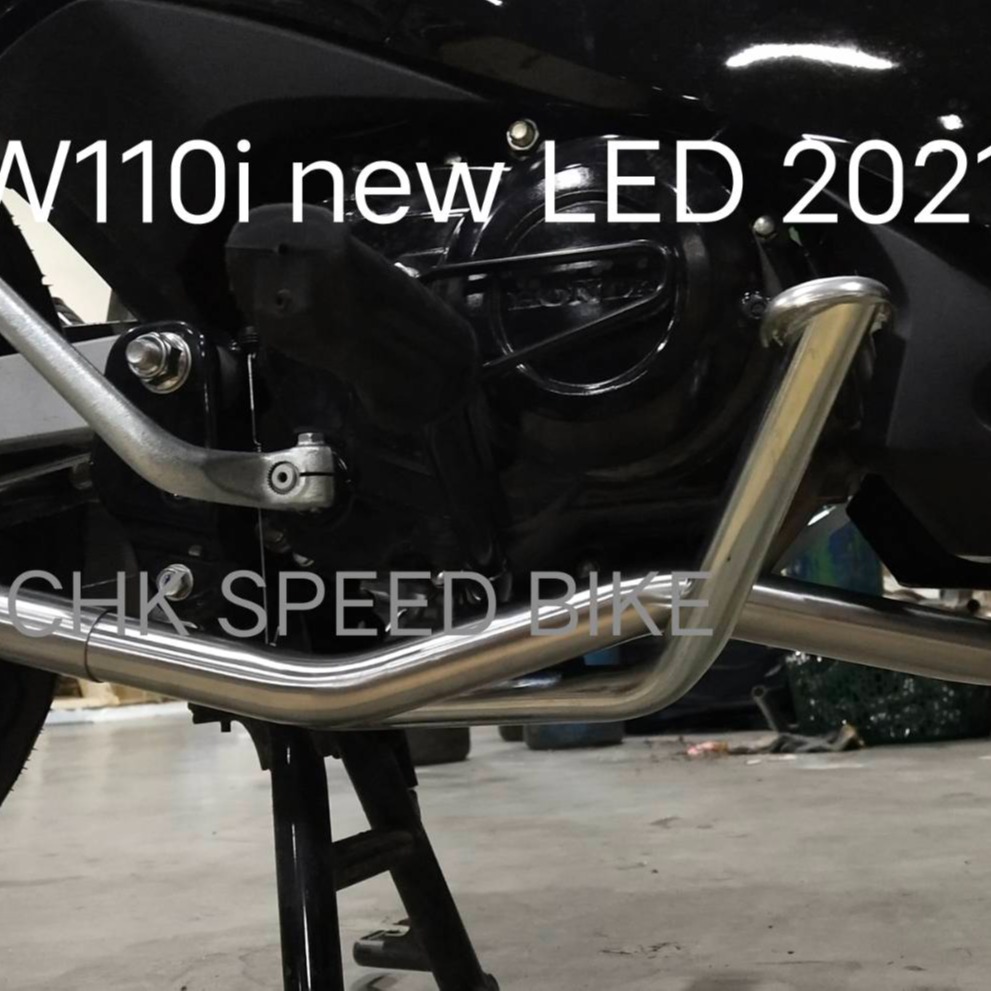 คอท่อ W110I-NEW 2021 LED สแตนเลส แท้ แถมฟรี!! สลิปออน