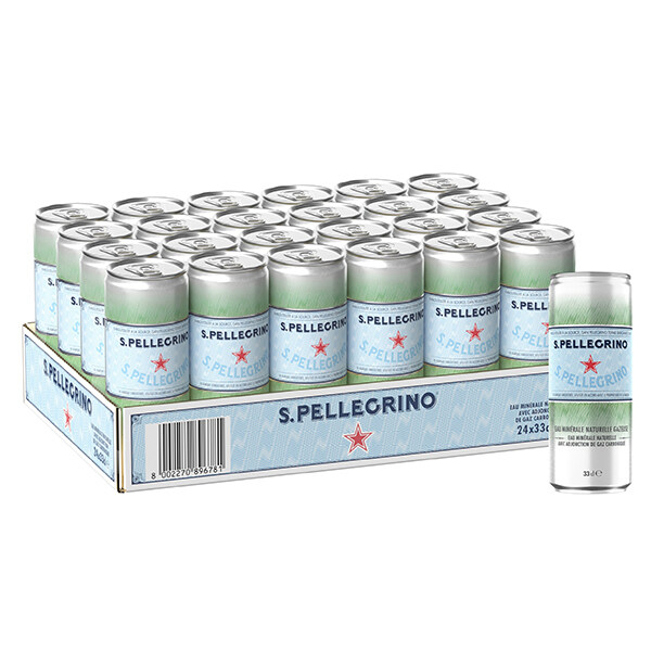 San Pellegrino Sparkling Mineral Water Zero Calories 330ml (CARTON) น้ำแร่อัดแก๊สธรรมชาติ ซานเพลิกริโน่ ขนาด 330ml (ขายยกลัง) (3052)