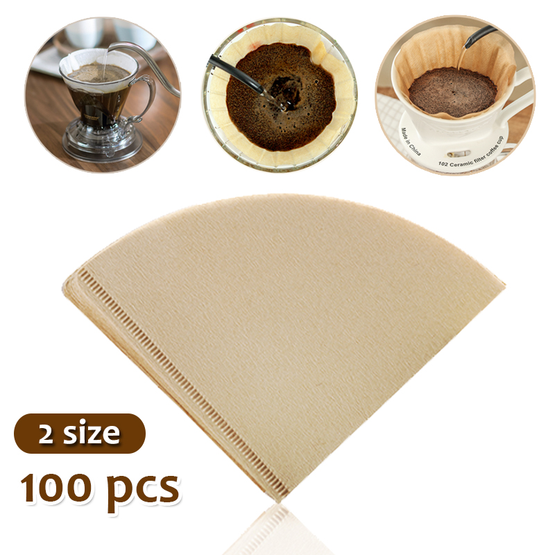 Soonbuy แผ่นกรองชงชา กรองผงชา ชงชา กระดาษกรองกาแฟ กรองกาแฟ ดริปกาแฟ drip coffee จำนวน100แผ่น/1แพ็คไม่ฟอกสี (สีน้ำตาล) coffee filter paper 100pcs