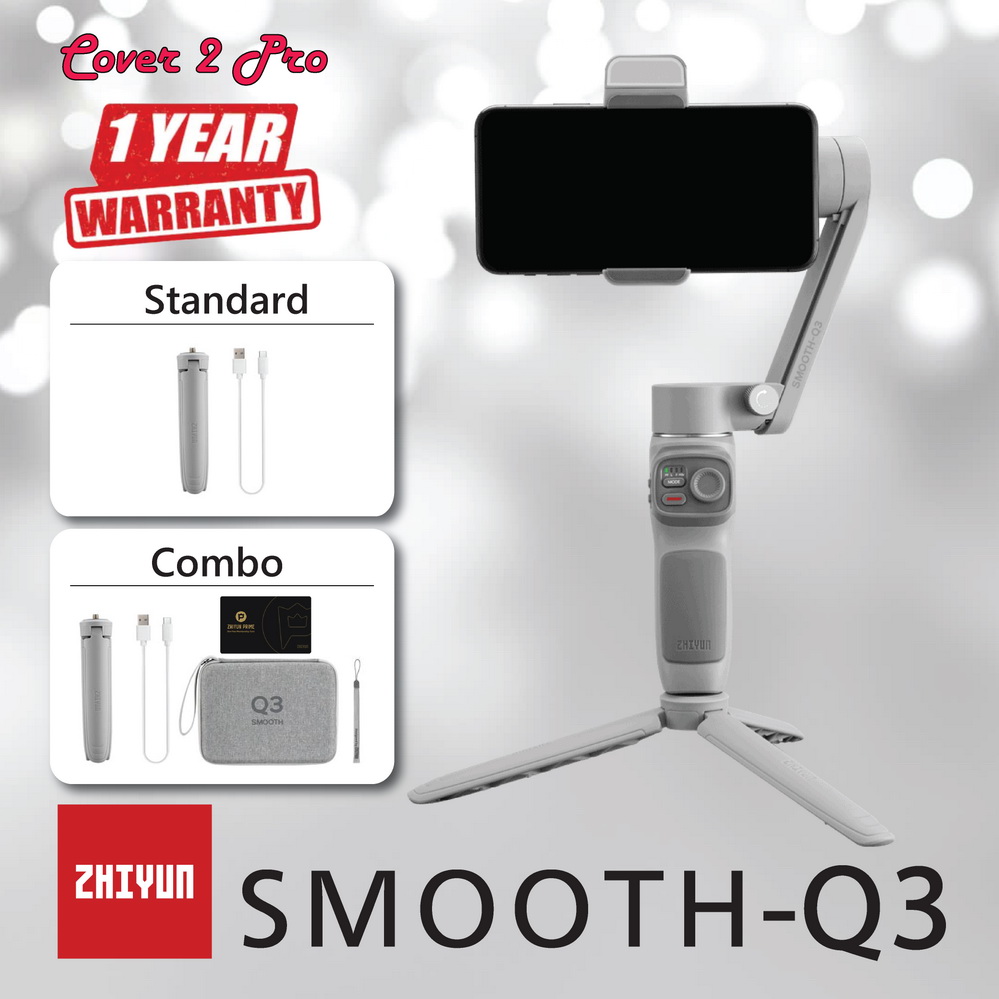 Zhiyun Smooth Q3 ไม้กันสั่น 3 แกน มาพร้อมไฟ LED ในตัวหมุนได้ สำหรับมือถือ SmartPhone (สินค้าประกัน 1 ปี) จาก Cover 2 Pro