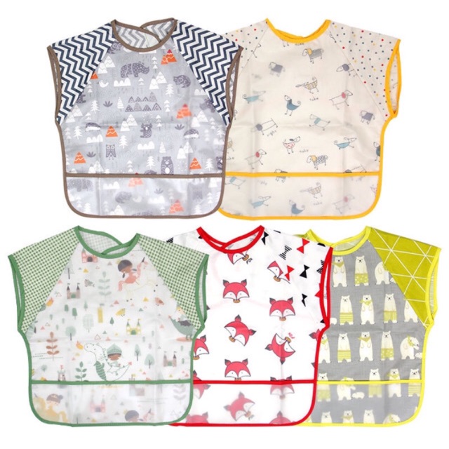 【นำเข้าขายร้อน】▨ xungeng Imageshop_ผ้ากันเปื้อนเด็ก เสื้อกันเปื้อน แบบเทปด้านหลัง