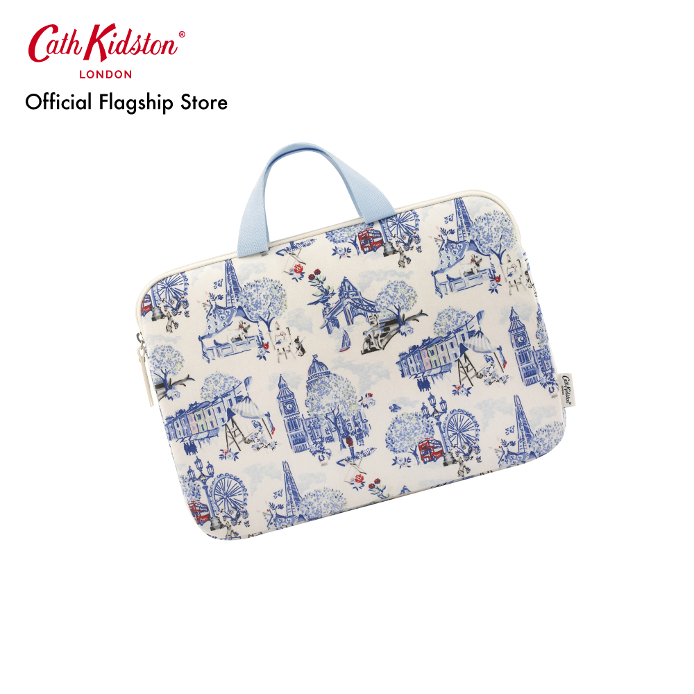 Cath Kidston 15 Laptop Sleeve with Handle 30 Years London Toile Cream