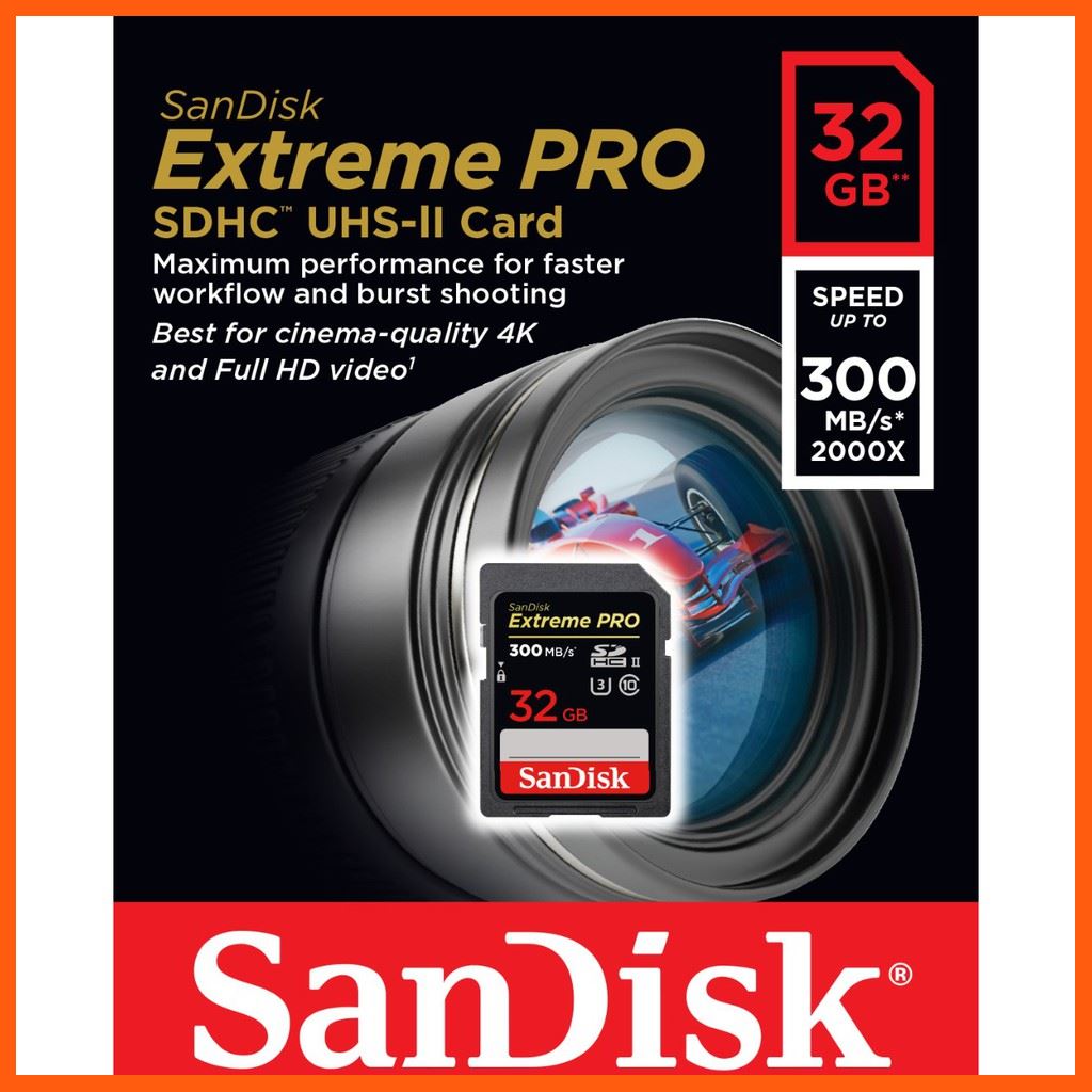✨✨#BEST SELLER?? SanDisk Extreme PRO SDHC UHS-II Cards 32 GB / Speed 300 MB/s (SDSDXPK_032G_GN4IN) อุปกรณ์จัดเก็บข้อมูล (STORAGE & MEMORY CARD ) STORAGE MEMORY CARD อุปกรณ์จัดเก็บข้อมูล Memory Card เม็มโมรี่การ์ด Compact Flash