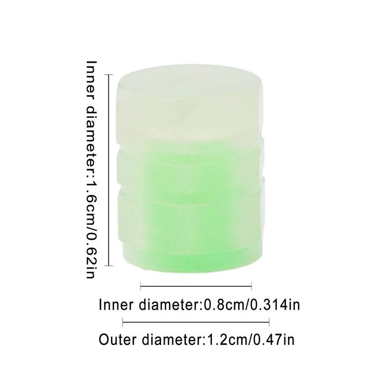 4-Pack Vert Green Cube Valve Caps – Aluminum Tire Valve Stem Covers – Universal Fit