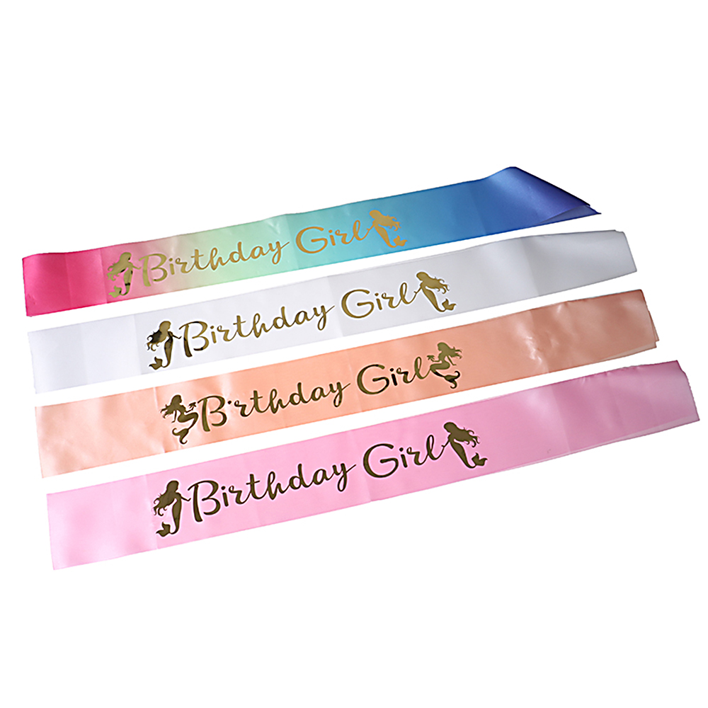 XIANT06969 1PC Gifts Glitter Party Decoration Ribbons Birthday Girl Mermaid Shoulder Girdle Satin Sash