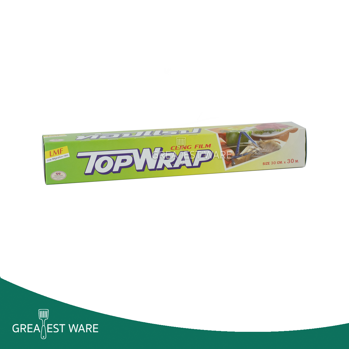 TopWrap ฟิล์มห่ออาหาร ขนาด 30 ซม.x30 เมตร ฟิล์มถนอมอาหาร แรปห่ออาหาร