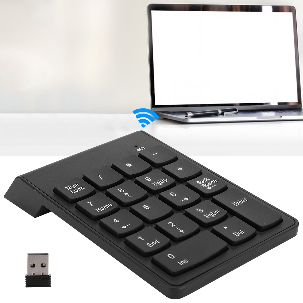 2.4G Wireless Mini Number Keyboard Portable Commercial 18Buttons USB