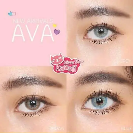 คอนแทคเลนส์ Kitty Kawaii : AVA ขายดี!!✨ สายตาปกติ สีเทา สีน้ำตาล สีเทาฟ้า