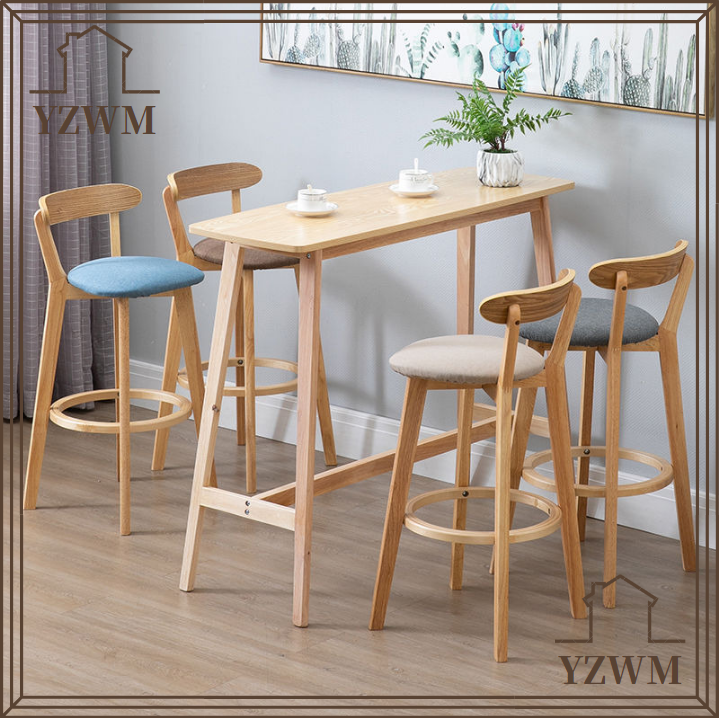 YZWM-ทันสมัยโต๊ะบาร์เล็ก ๆ บ้านไม้จริงสูงรอบโต๊ะห้องนั่งเล่นคาเฟ่นอร์ดิกโต๊ะบาร์และเก้าอี้รวมกัน