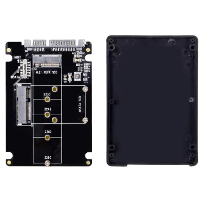 Combo M.2 NGFF B-Key & MSATA SSD to SATA 3.0 Adapter Converter Case Enclosure with Switch Support SATA Reversion 3.2