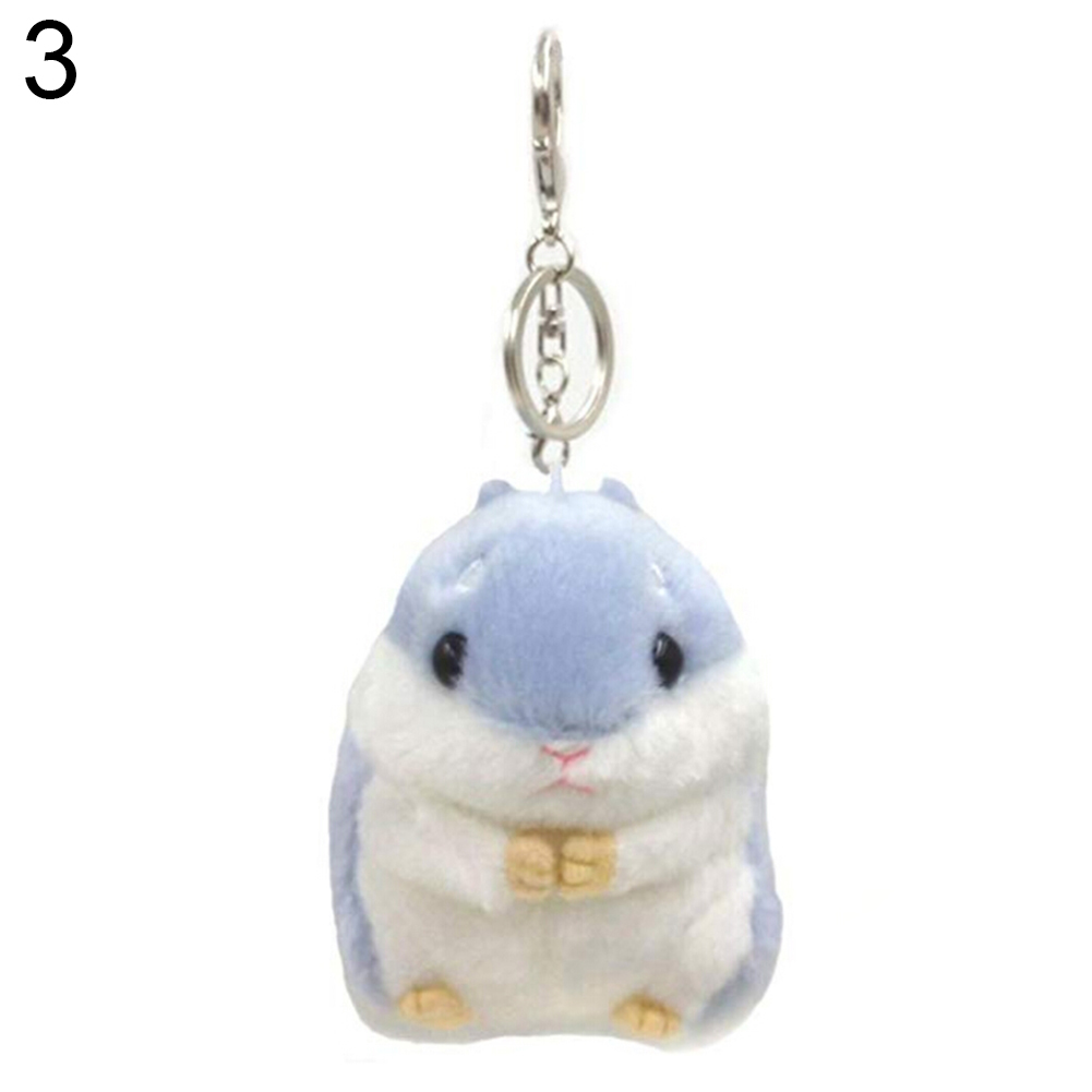 Cute Plush Hamster Pendant Key Chain Clasp Key Ring Keyring Handbag Car Decor