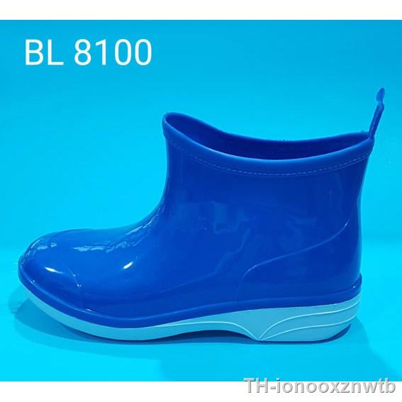 รองเท้าบูทยาง PVC สีน้ำเงิน ยี่ห้อ BL. รุ่น 8100 พื้นสีขาวกันลื่น