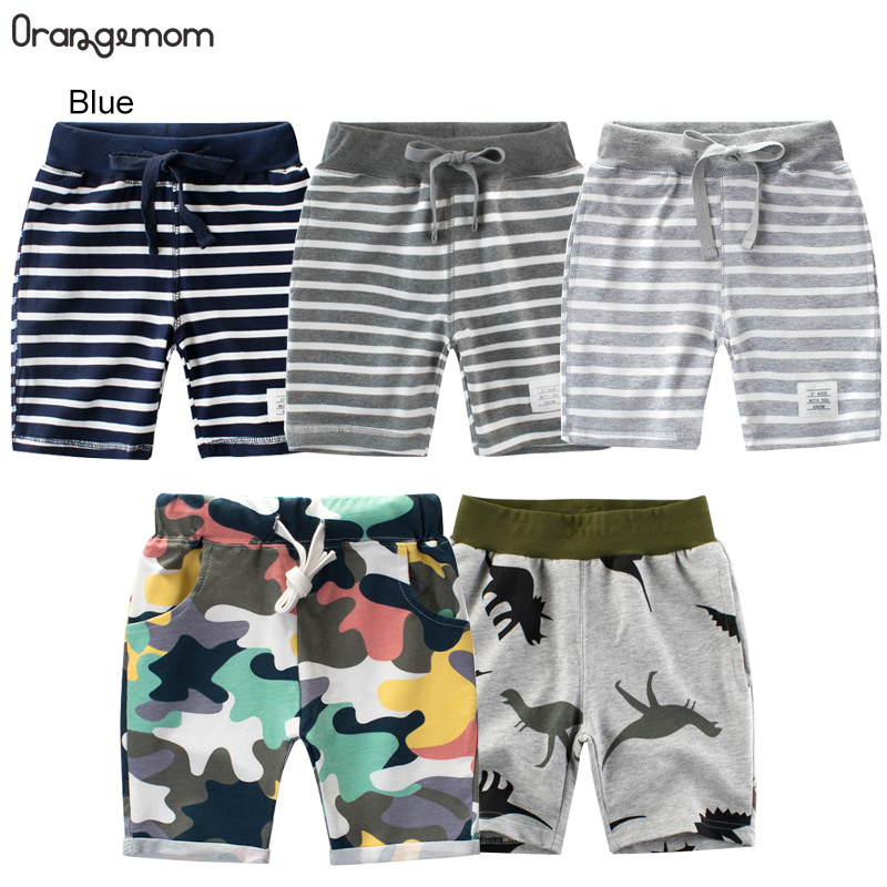 Orangemom Cotton Children Boy Clothing Summer Striped Kids Shorts Camouflage Dinosaur Children Pants for 2-8Years,1pcs