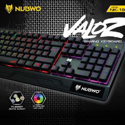 Nubwo คีย์บอร์ด LED Valoz NK-19 Gaming Keyboard คีย์บอร์ดคอมพิวเตอร์ เกมมิ่ง