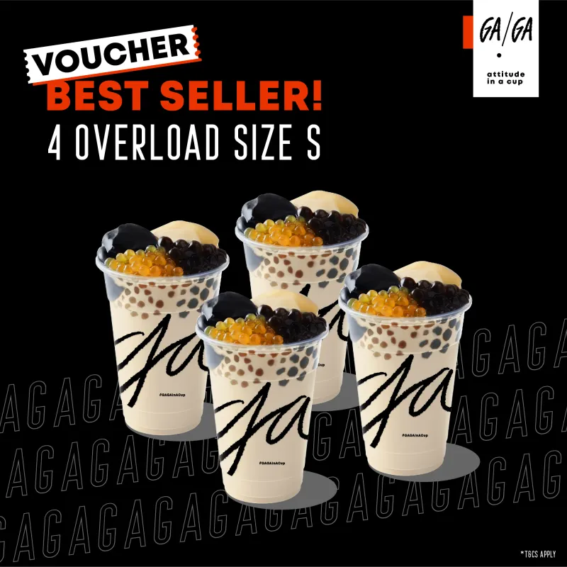 ภาพหน้าปกสินค้าE-vo GAGA Attitude In A Cup Set: Overload size S 4 glasses คูปอง เครื่องดื่ม Overload ขนาดเล็ก 4 แก้ว จากร้าน GAGA  Attitude In A Cup บน Lazada