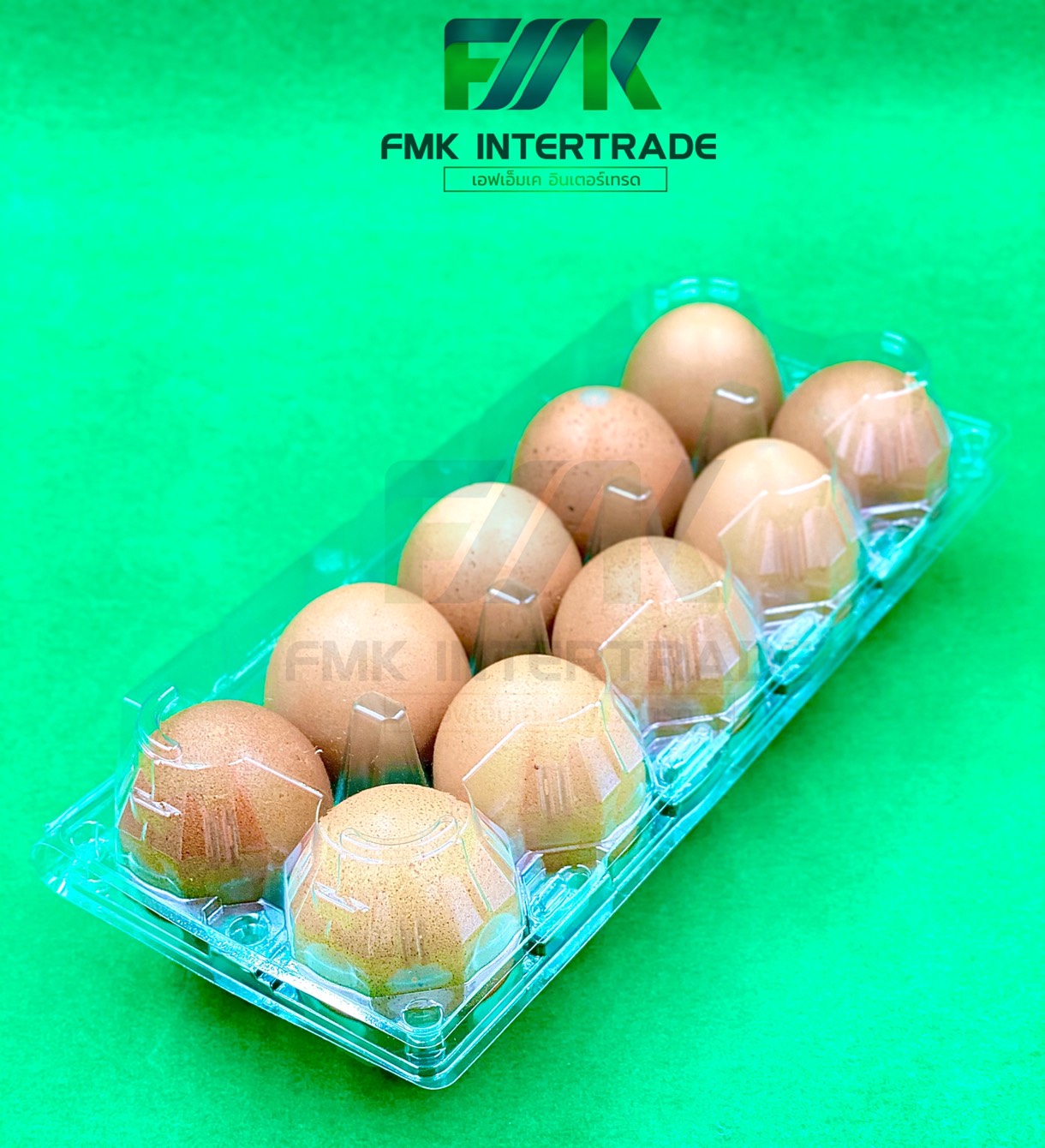 กล่องใส่ไข่ แบบใส 10 ฟอง เบอร์ L ใส่ไข่เบอร์ 2-3-4 มีปุ่มล็อคในตัว จำนวน 100 ชิ้น