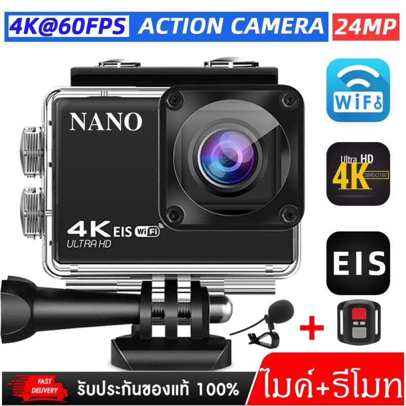 ภาพหน้าปกสินค้าNanotech 2013 กล้องกันน้ำ ถ่ายใต้น้ำ พร้อมรีโมท Sport camera Action camera 4K Ultra HD waterproof WIFI FREE Remote - แบตอึดที่สุดในไทยถึง 1350 Mha จากร้าน Nano Camera บน Lazada