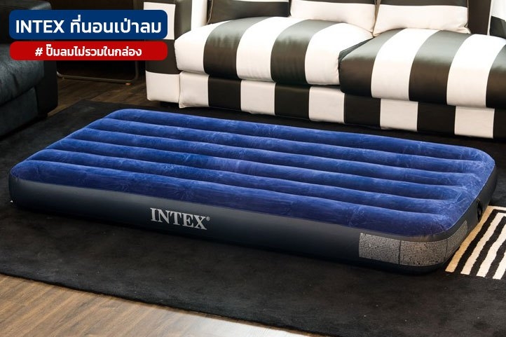 ที่นอนเป่าลม ที่นอนลม ที่นอนลม 6 ฟุต ที่นอนเป่าลม INTEX 3.5-5-6 ฟุตผ้ากำมะหยี่ ที่นอนถูกๆ ที่นอนปิคนิค รองรับสรีระได้ดี ลดแรงกดทับ พับเก็บได้