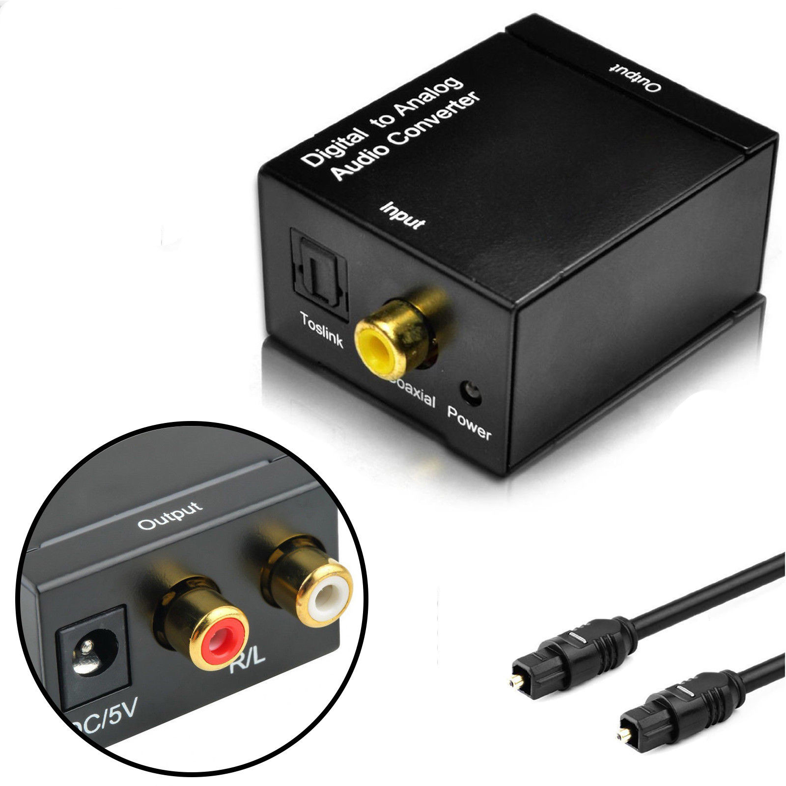 Analog To Digital Audio Converterstereo Lr And 35mm Jack To Digital Toslink Coaxial Audio 9084