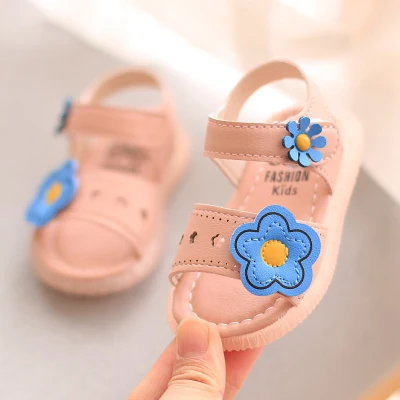 Girls Sandals 2021 New Princess Walking Shoes for Girl Baby Toddler Shoes 10 Months Fashion Cute Flowers Non-slip Soft Soles 0-1-2 Years Old