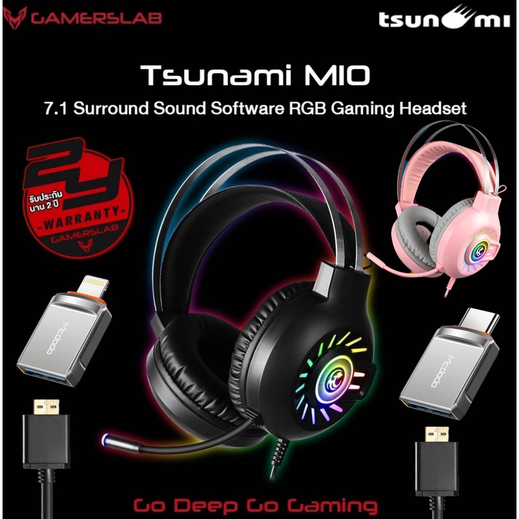 Tsunami m10 7.1 best sale surround sound rgb headset