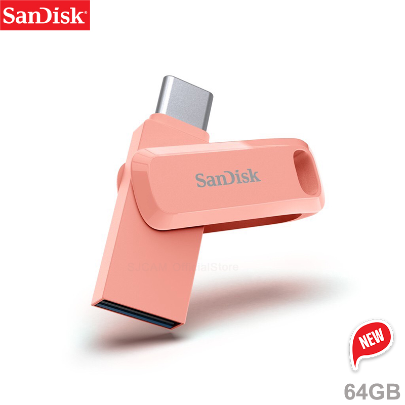 SANDISK FLASH DRIVE ULTRA DUAL DRIVE GO TYPE-C OTG 64GB PINK (SDDDC3-064G-G46PC) Speed 150mb/s USB 3.1 Gen 1 สำหรับโอนข้อมูลโทรศัพท์มือถือกับคอมพิวเตอร์ ประกัน Synnex 5 ปี