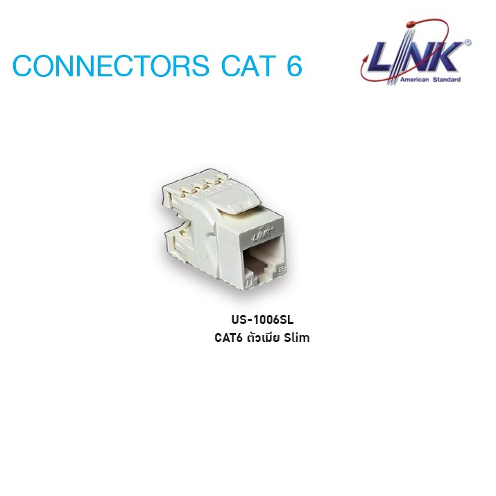 SALE LINK CAT6 (US-1006SL) Modular JACK, Slim, สีขาว ใช้เครื่องมือ #คำค้นหาเพิ่มเติม คีย์บอร์ดเกมมิ่ง Keybord EGA RGB USB เข้าสายตัวเมีย DisplayPort