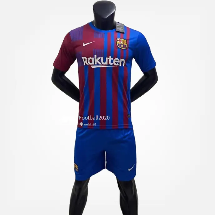 Barcelona เสื้อฟุตบอลชุดเยือน ฤดูกาลใหม่ ปี 21-22 เสื้อบอล เสื้อผู้ชาย เสื้อผู้ใหญ่ คุณภาพสูง เกรด AAA