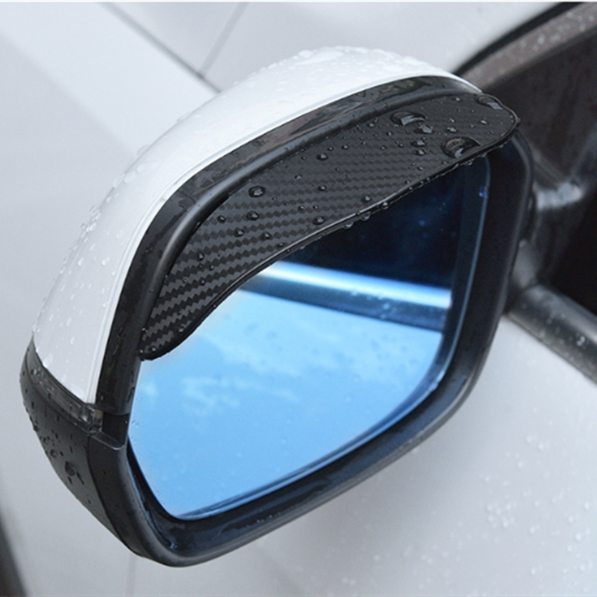 แผ่นกันน้ำฝนติดกระจกมองข้างรถยนต์ 1 ชุด 2 ชิ้น ช่วยให้ทัศนวิสัยดีขึ้น  ชนิดโค้งงอได้ติดกับรถได้ทุกรุ่น