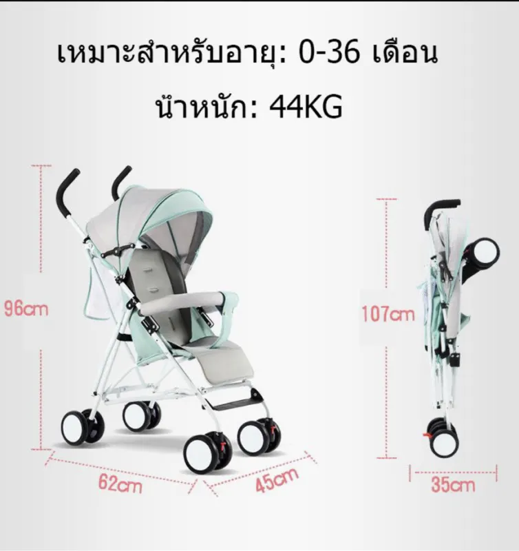 ภาพสินค้าBaby carriage รถเข็นเด็กทารกสามารถพับเก็บได้ สำหรับนั่งเท่านั้นมีมุ้งแถมให้ในตัสและที่กันแดดปรับได้ จากร้าน Oh So goods บน Lazada ภาพที่ 3