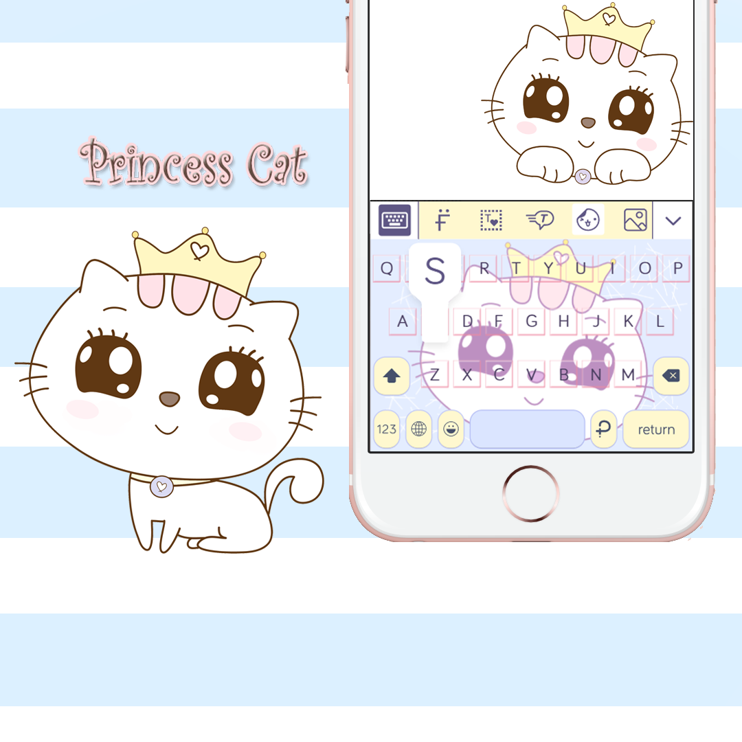 Princess Cat Keyboard Theme⎮(E-Voucher) for Pastel Keyboard App