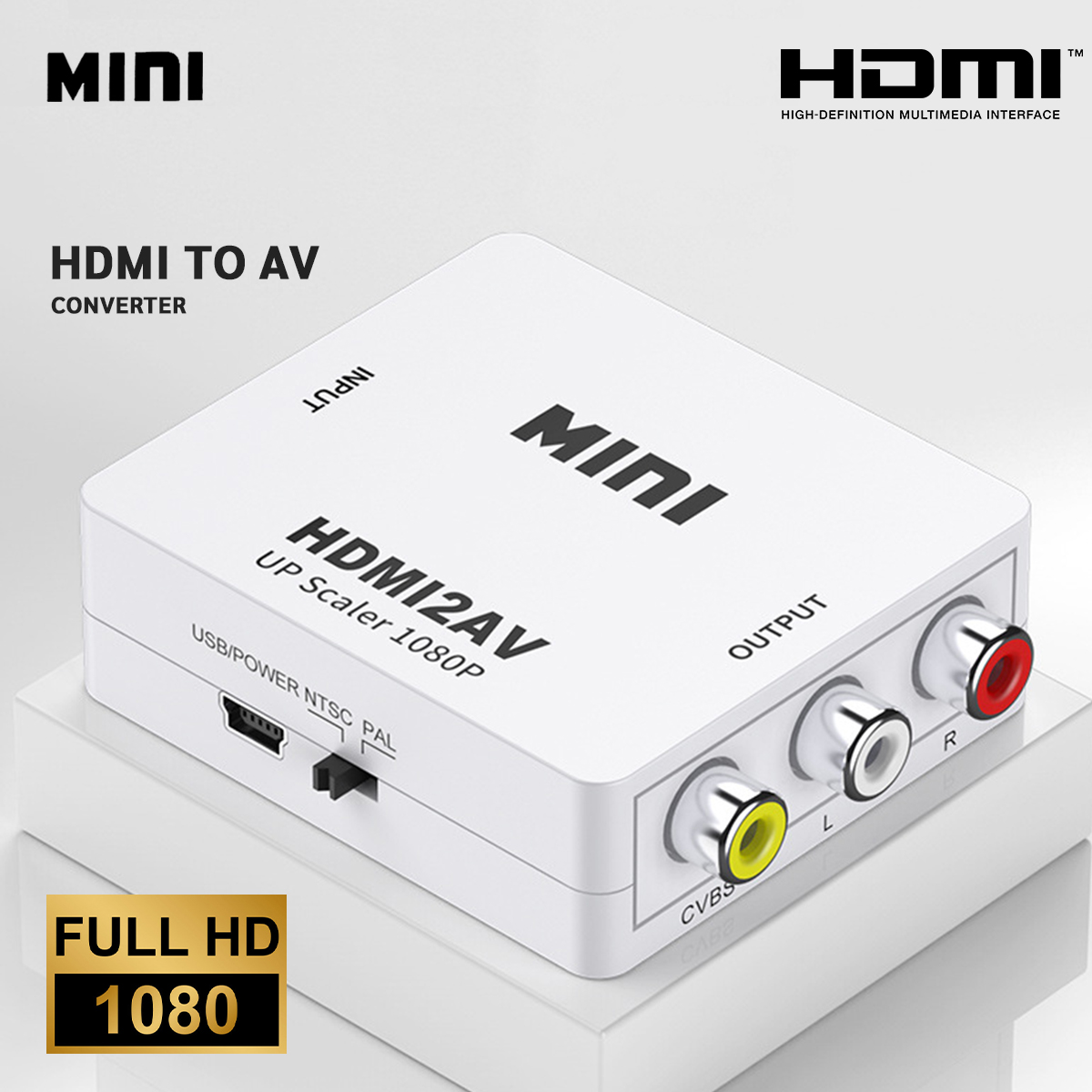 กล่องแปลง HDMI to AV (RCA) หัวแปลง HDMI เป็น AV ( HDMI to AV converter) ตัวแปลงสัญญาณ HDMI2AV#T4