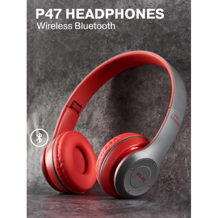 หูฟังบลูทูธแบบครอบ ไร้สาย หูฟังไร้สาย หูฟังครอบหู P47 Wireless Bluetooth Headphones