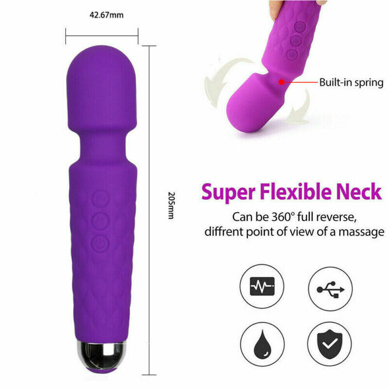 Magic Wand Massager Cordless Rechargeable Electric Magic Multi Speed Neck Full Body Personal