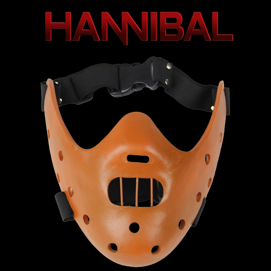 Mask หน้ากาก Hannibal Lecter ฮันนิบาล เล็กเตอร์ วัสดุ ไฟเบอร์กลาส Fiberglass ป้องกัน สำหรับใส่ ปาร์ตี้ แฟนซี คอสเพลย์ สยองขวัญ สุดโหด 
ฮอกกี้ หมวก บีบีกัน ฮาโลวีน รักบี้ Horror Cosplay Marvel DC Sport Hockey Hat BBGUN Halloween Party Fancy Rugby