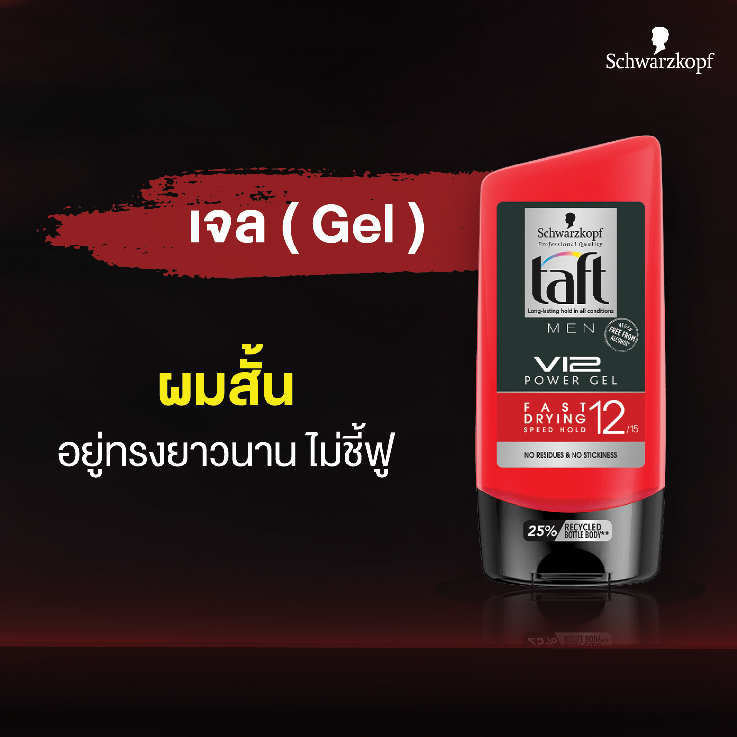 Schwarzkopf TAFT LOOKS V12 POWER GEL 150 ml. ชวาร์ฟคอฟ ทัฟท์ เจลจัดแต่งทรงผม สูตรลุคส์ วี12 พาวเวอร์ เจล 150 มล. เจลแต่งผม จัดแต่งทรงผม เจลเซ็ตผม