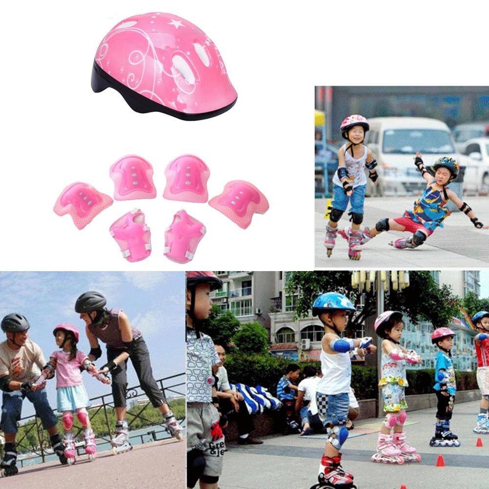 อุปกรณ์ป้องกันเด็ก ชุดป้องกันเด็ก (7ชิ้น/เซ็ต) เล่นสเก็ต ขี่จักรยาน เล่นสเก็ตบอร์ด (สนับเข่า + ข้อศอก + ข้อมือ+ หมวกกันน็อค) รุ่นA